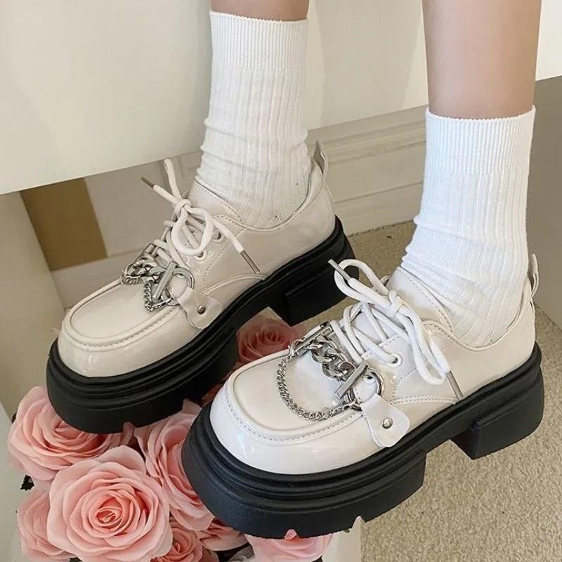 Fashion Platform Round Toe Ladies Pumps Women's Shoes with Medium Heels Chic Point Non Slip on Offer Shoe High Quality Lastest Discount