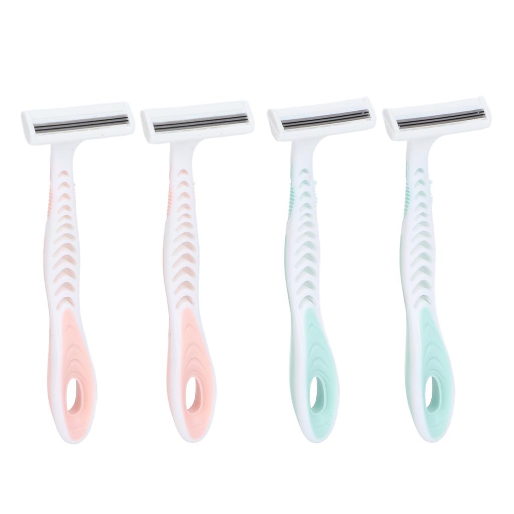 Paquete de 4 maquinillas de afeitar para mujer de 3 hojas, portátiles, ligeras, antideslizantes, para depilación femenina
