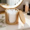 Bamboo Storage Box Bathroom Jar Makeup Organizer Cotton Round Pad Holder Reusable Makeup Cotton Pads Storage Container
