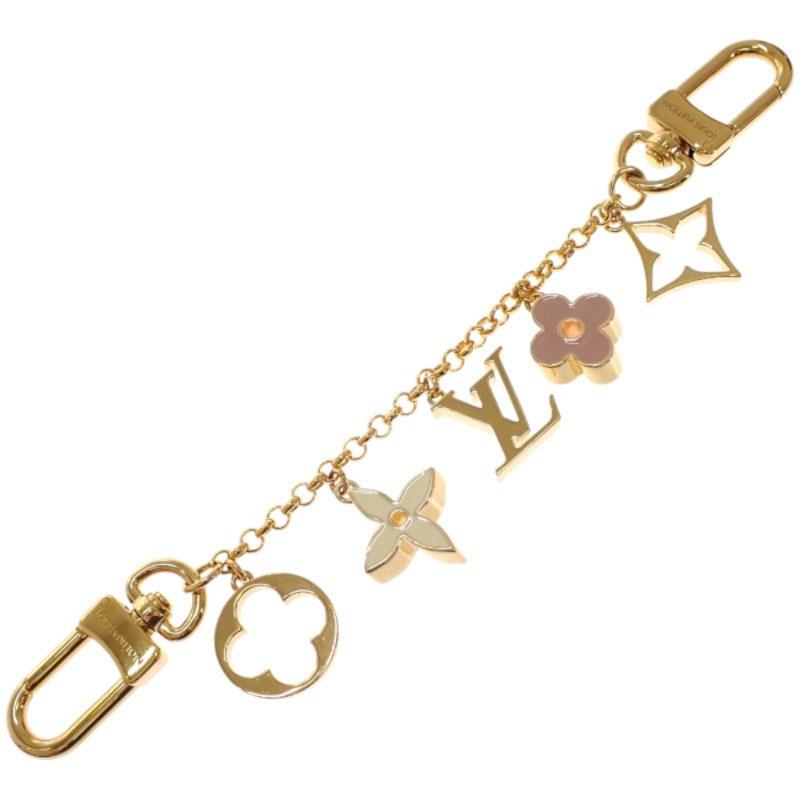 Louis Vuitton M01413 Monogram Bag Charm Gold/pink Metal Women