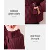 Women's Wine Red Quilted Puffer Jacket Stand Collar Loose Warm Winter Coat