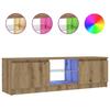 vidaXL Meuble TV avec lumières LED chêne artisanal bois d'ingénierie, support TV, meuble multimédia, console TV, meuble 856348