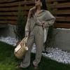 Fashion Style Fashion Loose Stripes Shirt Loose Pants Suit Striped Shirt and Pants Set