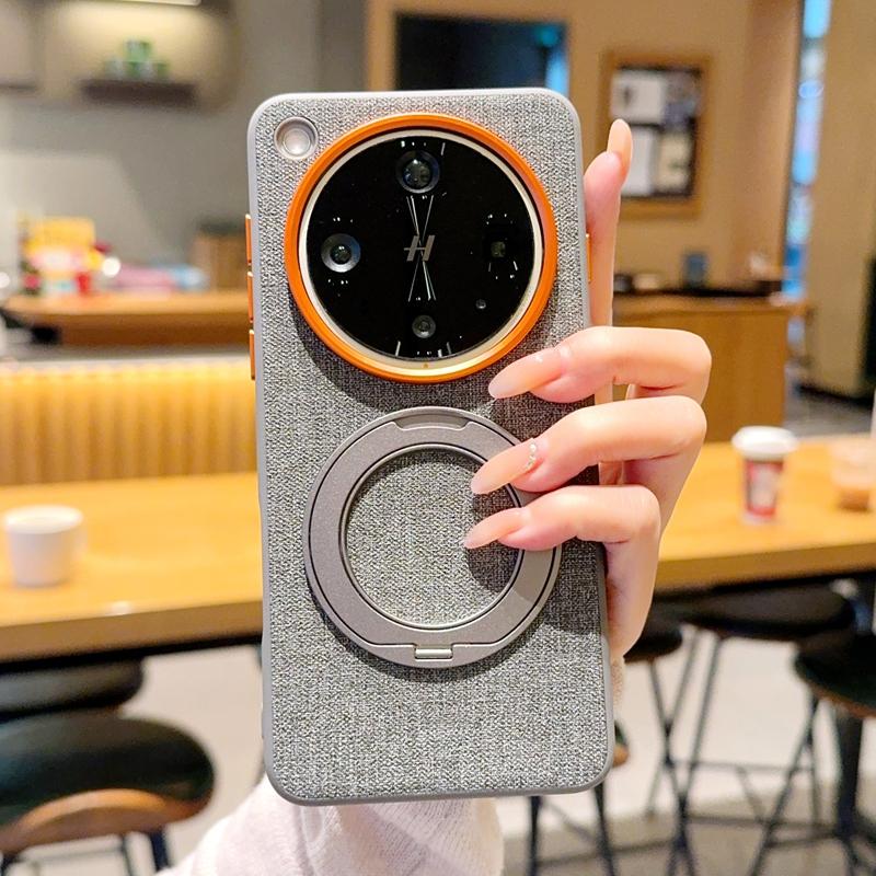 Grain Line Phone Case For OPPO Find X8 Pro Magnetic PC Hard Shell Protective Solid Color With Holder Find X8 Ultra Back Cover
