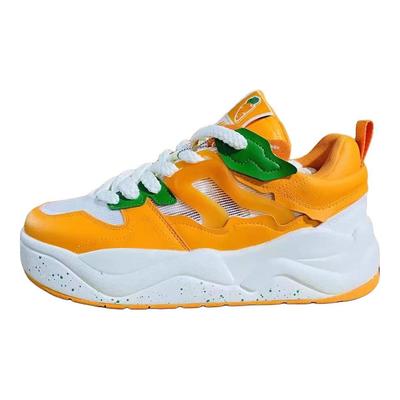 Casual Fashion Comfortable Breathable Lightweight Low-Top Skate Shoes Men Sneakers White Orange 112528029-1