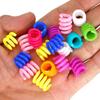 50pcs Big Hole Dreadlocks Beads Mixed Color Hair Braid Tubes Spring Dreadlock Ring  for Women Girls