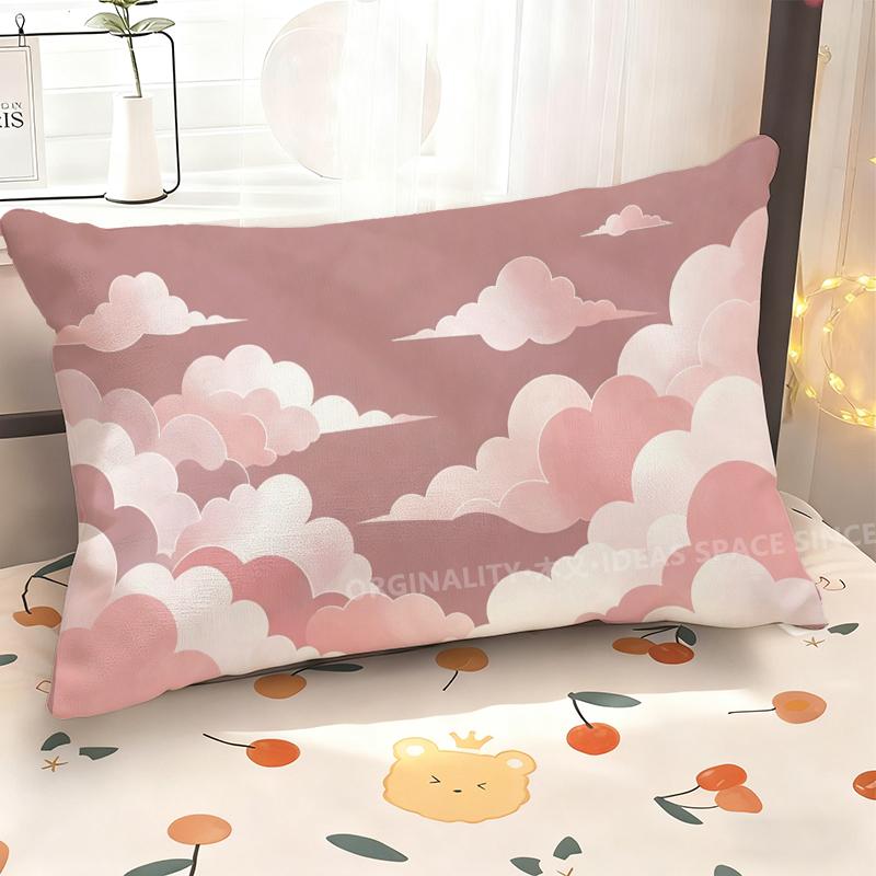 Pink Clouds Patterned Pillowcase Suitable For Sofa Bedroom Car Pillow Cover Cushion Rectangular Back Cushion