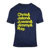 Fab Five Names College Basketball Fan Distressed T Shirt