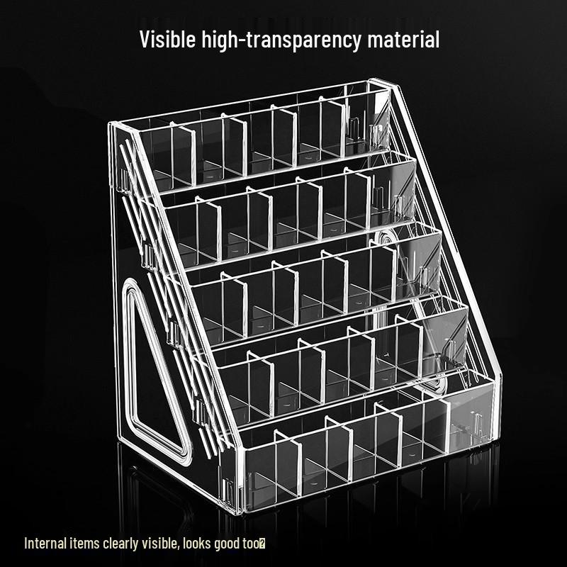 Large Capacity Acrylic Pen Holder for Watercolor and Drawing Pens - Compartmented Storage and Display Rack