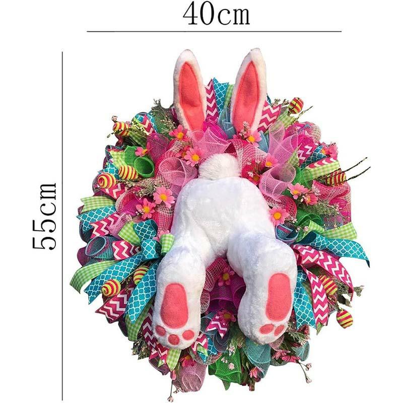 

Easter Rabbit Wreath Easter Thief Bunny Butt With Ears Cartoon Bunny Shape Cute Decoration Ornaments Holiday Party Decoration