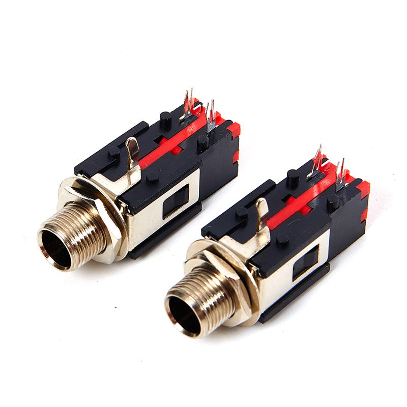 2Pcs 6.35Mm Audio Headphone Jack 1/4 Inch 5 Pin Audio Microphone Female Socket Panel Mount Solder Conenctor