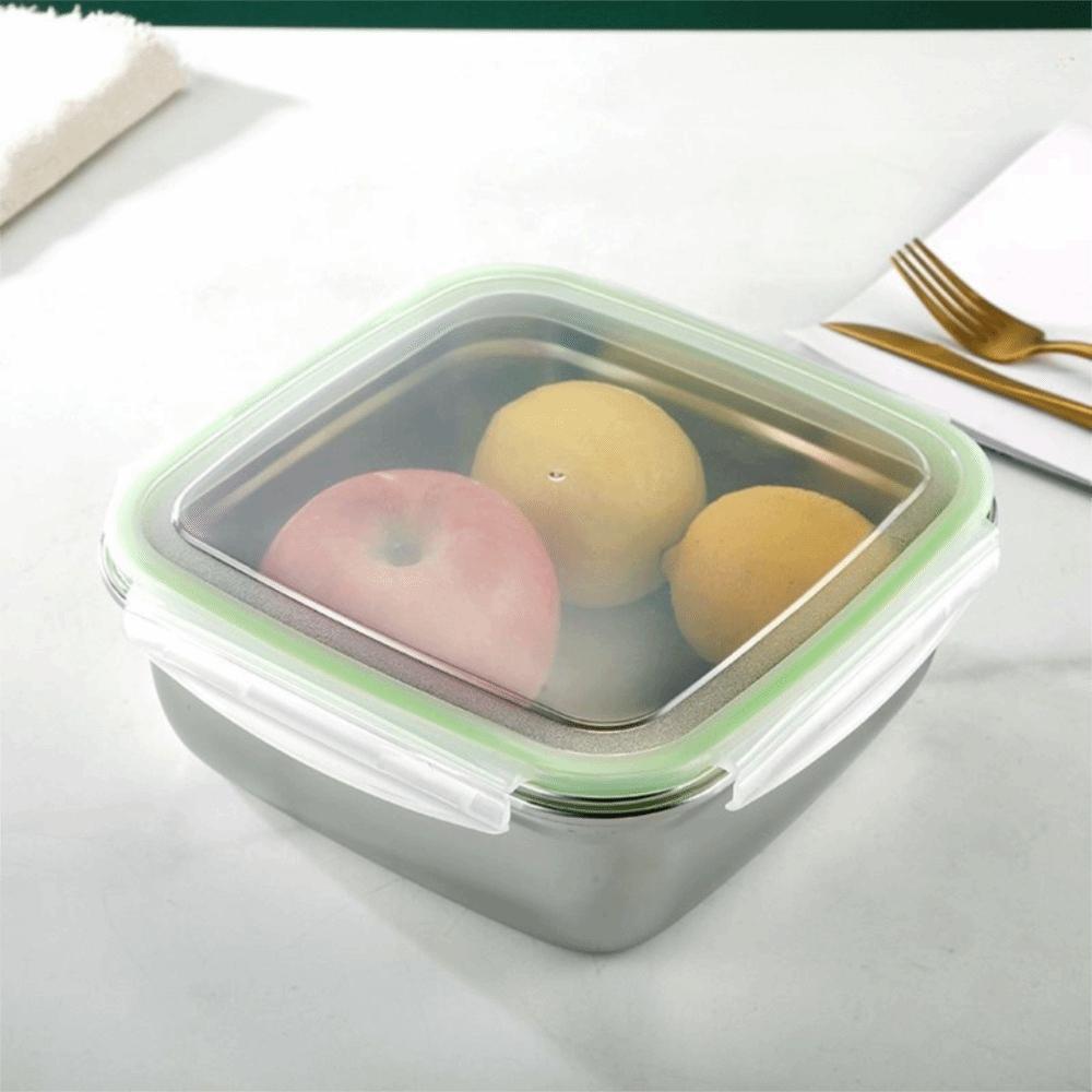 304 Stainless Steel Square Fresh-keeping Box Leak-proof Food Storage Container  Preparing Meals
