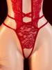 Transparent Adult Women Clothing V-neck Mini Crotchless Bodysuit Sexy Lace Erotic Lingerie One Piece Exotic Intimate Underwear
