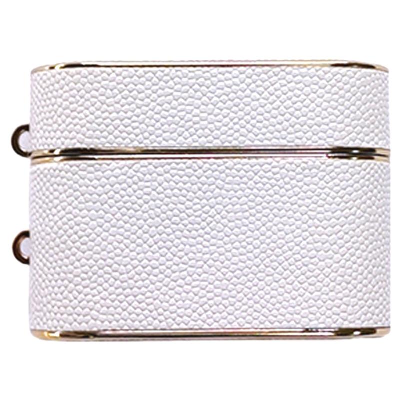 

For Apple AirPods Pro Leather Texture PC+TPU Case Earphone Protective Cover White
