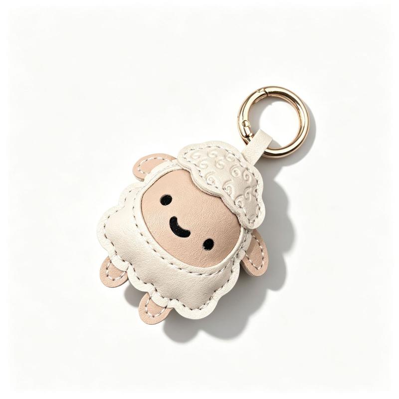 Cute Artificial Leather Sheep Keychain Waterproof Durable Cartoon Lamb Bag Pendant Sweet Backpack Accessories New Year Gift