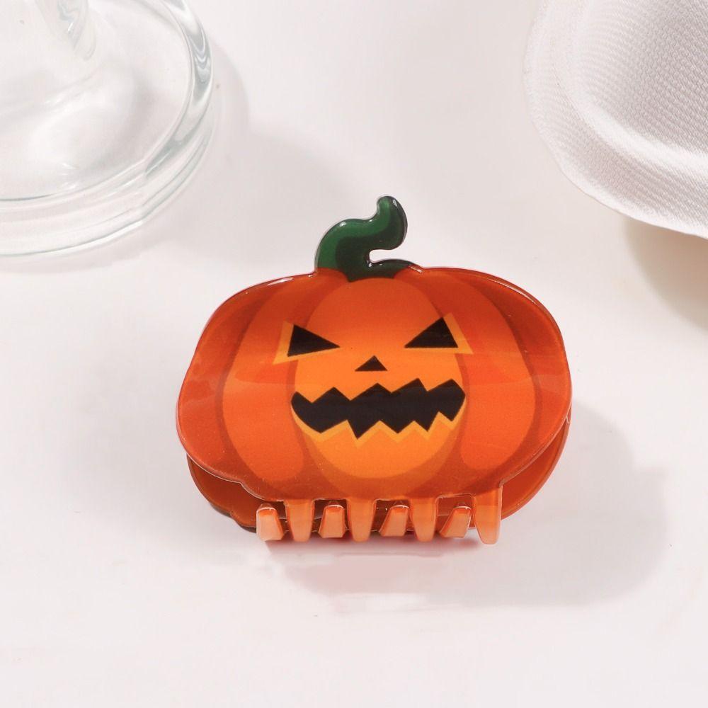 PVC Halloween Hair Claw Spider Skeleton Shark Clip Creative Pumpkin Themed Gripper  Photograh
