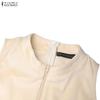 ZANZEA Women Elegant Casual Round Neck Loose Sleeveless Long Jumpsuits