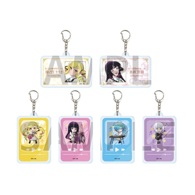 ТВ Аниме «Рок — хобби леди» 01 [Официальные и оригинальные иллюстрации] Акриловый брелок Полный набор (Коробка из 6 шт.)