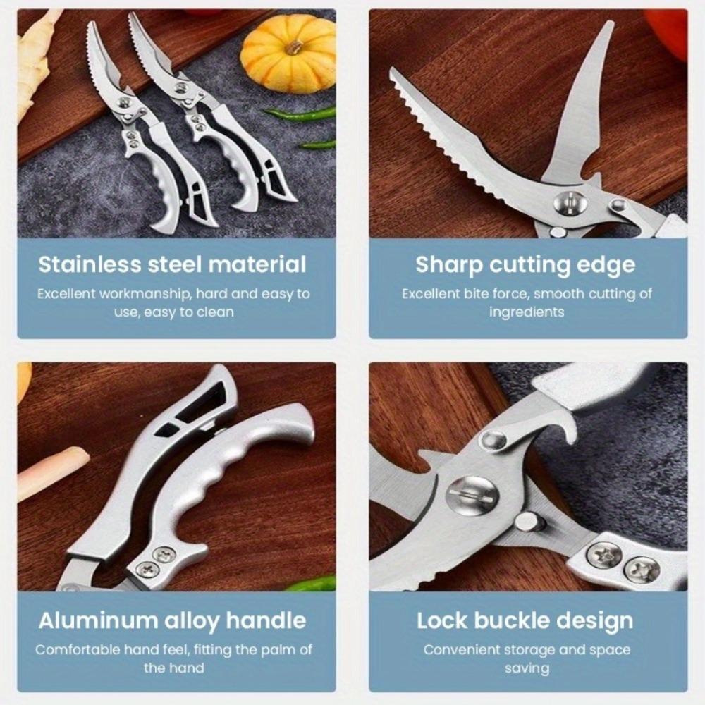 1PC Chicken Bone Kitchen Scissors Kitchen Shears Duck Fish Cutter Stainless Steel Scissors Scale Clean Cook Scissors