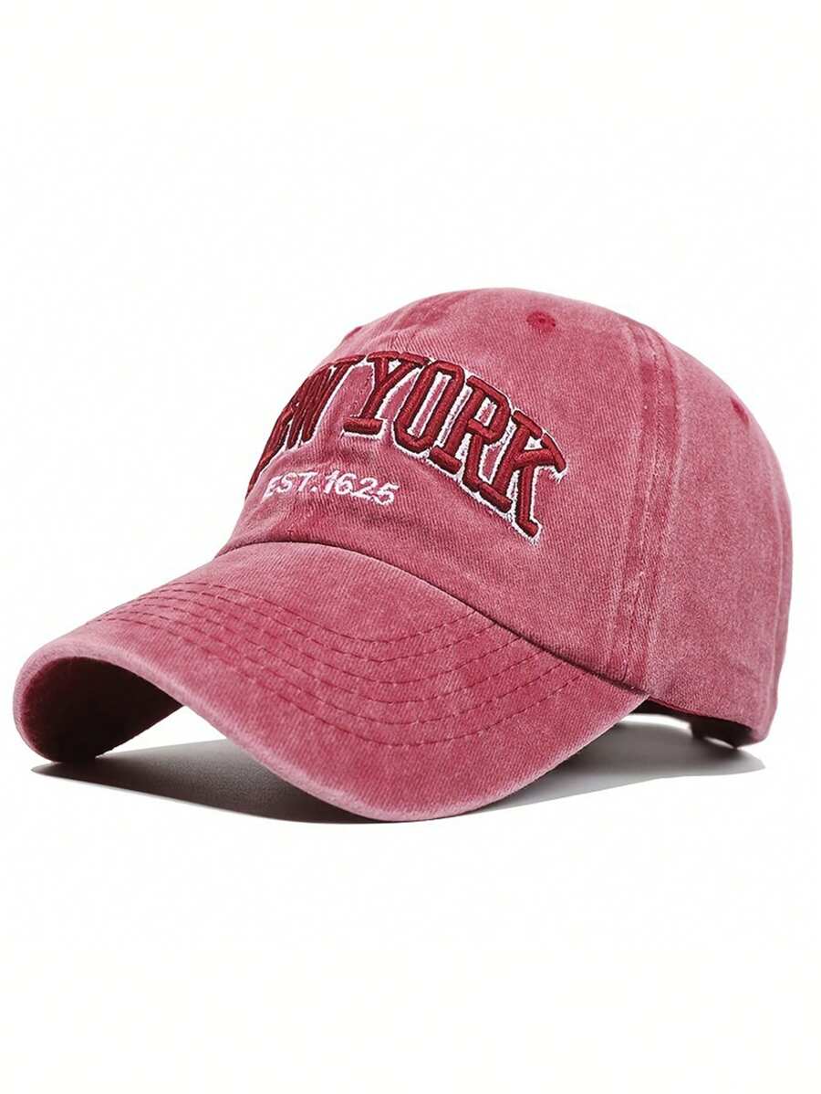 Washed Vintage New York Letter Embroidery Baseball Cap Adult Casual Hat 10pcsHatSticker разноцветный