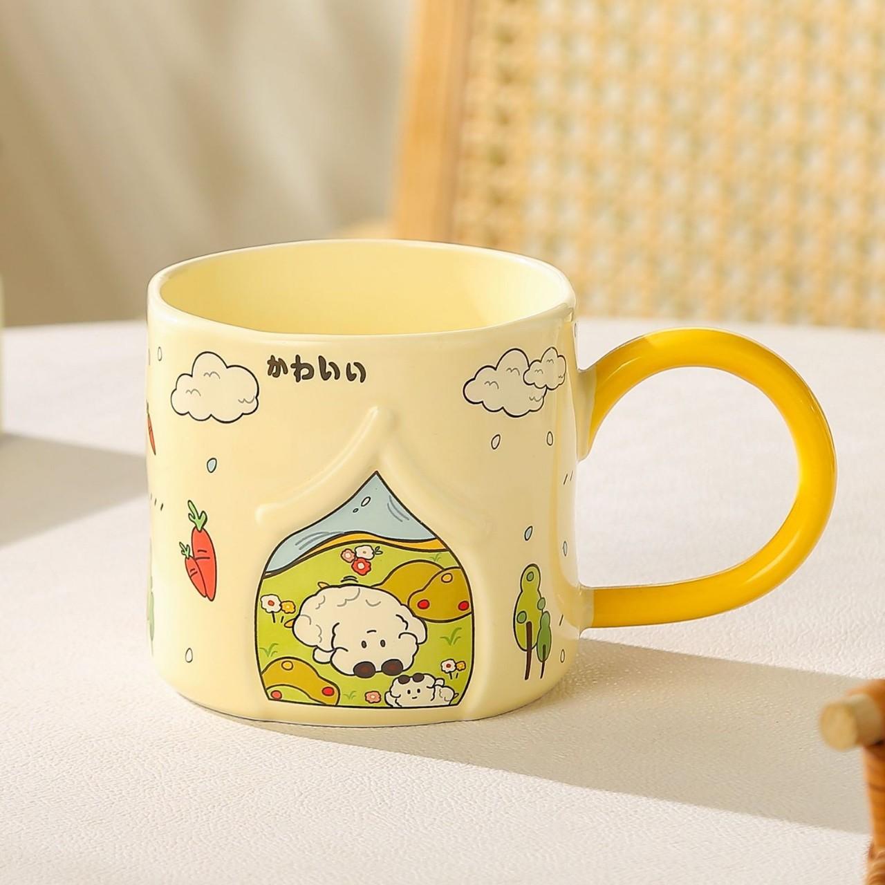 

Cartoon Animal Mugs Cute Ceramic Cups High Appearance Level Large Capacity Drinking Cups Home and Office Water Cups Souvenirs 450ml