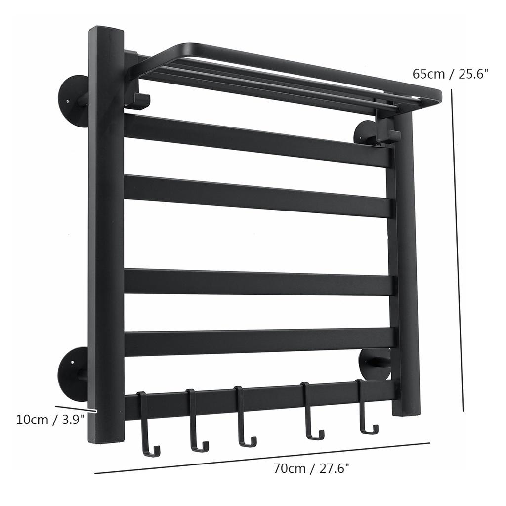 Bathroom Equipment Electric Towel Rack Constant Temperature Smart Home Heated Towel Rail Towel Warmer 6Layers