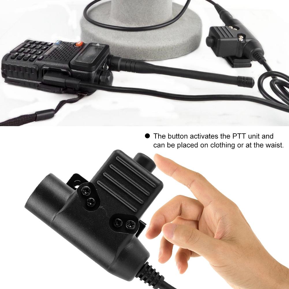 Military Cable Plug Adapter Walkie Talkie Microphone Headset Headphone Earphone