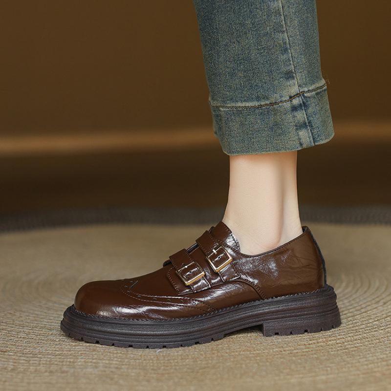 New Women's One-pedal Single Shoes Casual Black Large Size Shoes Low Heel Thick Sole Non-slip Women's Shoes Wear Women's Single Shoes In All Seasons
