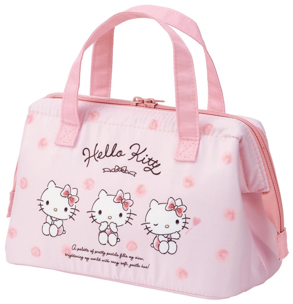 Skater Lunchtasche, Isoliert, Klippverschluss-Geldbörse, Damen, Sanrio, Hello Kitty, Aquarell-Kosmetik, KGA1-A