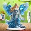 Blue-winged Guardian Angel, 2D Flat Acrylic, Tabletop Decoration, Suitable for Living Room, Office, Gifts, Christmas, Halloween
