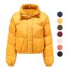 Damen Basic Jacken Stehkragen Reißverschluss Lange Ärmel Warm Kurzmantel Baumwolle Dicke Jacke Herbst Winter Lässig Stilvoll Locker Oberbekleidung