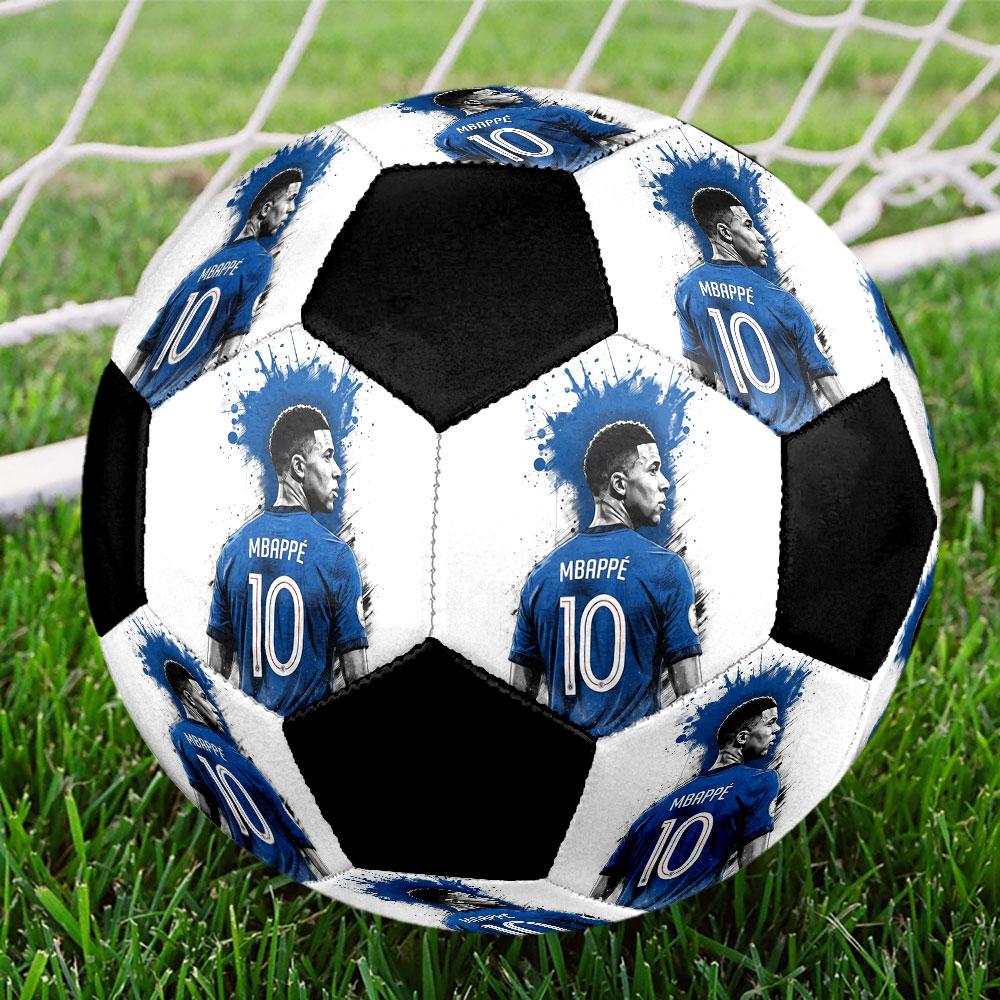 1PC Ultimate Mbappé Skills ballon de football taille 5 Praha Ballon de football en salle Coloré Tous les âges Cousu à la machine PVC Prêt pour la compétition Durable Haut rebond