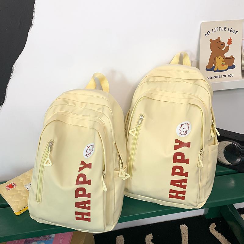 College Style Backpack Large Capacity Letter Printed Backpack Campus Student School Bag