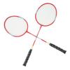 2Pcs Badminton Racquet Ferroalloy Integrated Primary Badminton Racket with Nylon Handle Red