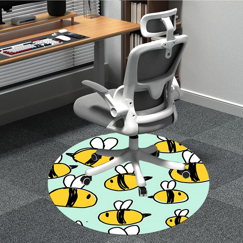 

1pc Bee Print Chair Carpet for Office, Soft Flannel Throw Mat, Perfect for Office, Holiday Party Decoration Choice yy260209050 80cm by 80cm