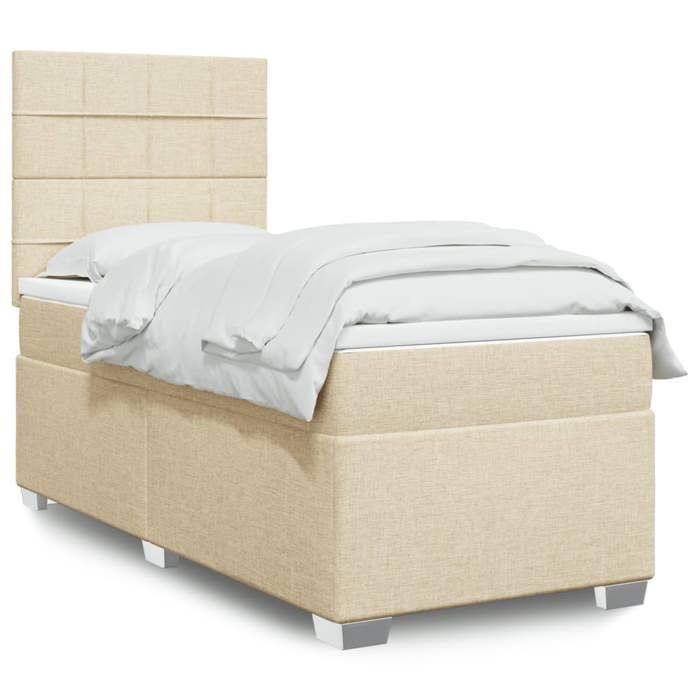 Maison Exclusive - Sommier à lattes de lit avec matelas Crème 100x200 cm Tissu
