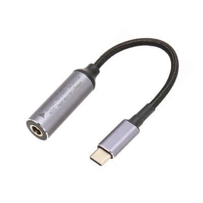 DC To Type C Cable 5.5x2.5mm 100W 6.8in Long Female Input Nylon Type C To DC5525 Cable for Tablet
