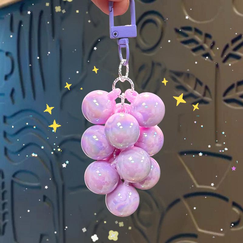 

Charming Transparent Acrylic Grape Cluster Keychain - Women s Handbag Accessory & Small Gift Single OPP Bag