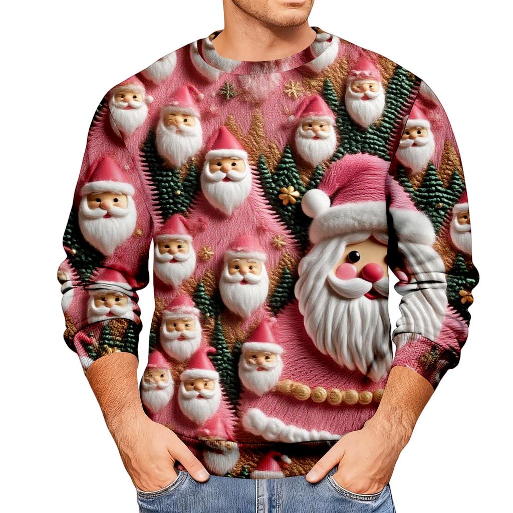 Weihnachtsdruck Lockerer Herren-Hoodie