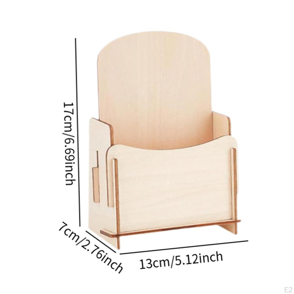 Desktop Organizer Rack Wooden Pamphlet Holder Detachable Minimalism Sturdy Book Display for
