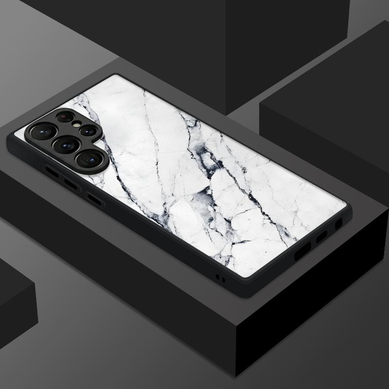 Sandstone Marble Case For Samsung Galaxy S26 Ultra S25 FE S24 S23 S22 Plus S21 FE Thin Ring Hybrid TPU+PC Magnetic Matte Cover