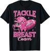 Tackle Breast Cancer Awareness American Football Pink Ribbon T-Shirt