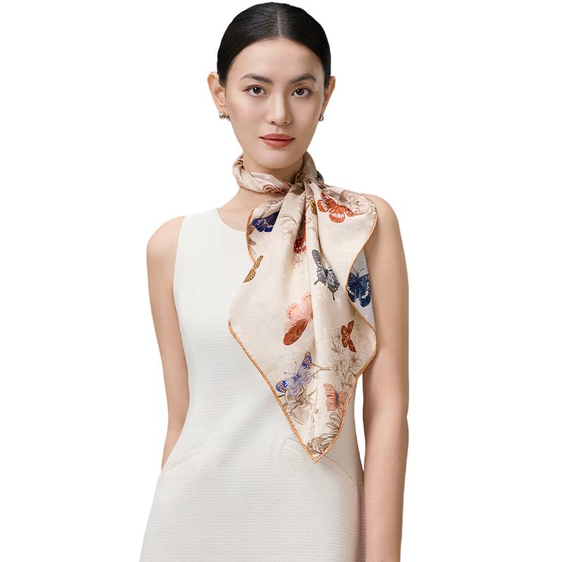 Shanghai Story 100% Mulberry Silk Double-Sided Square Scarf