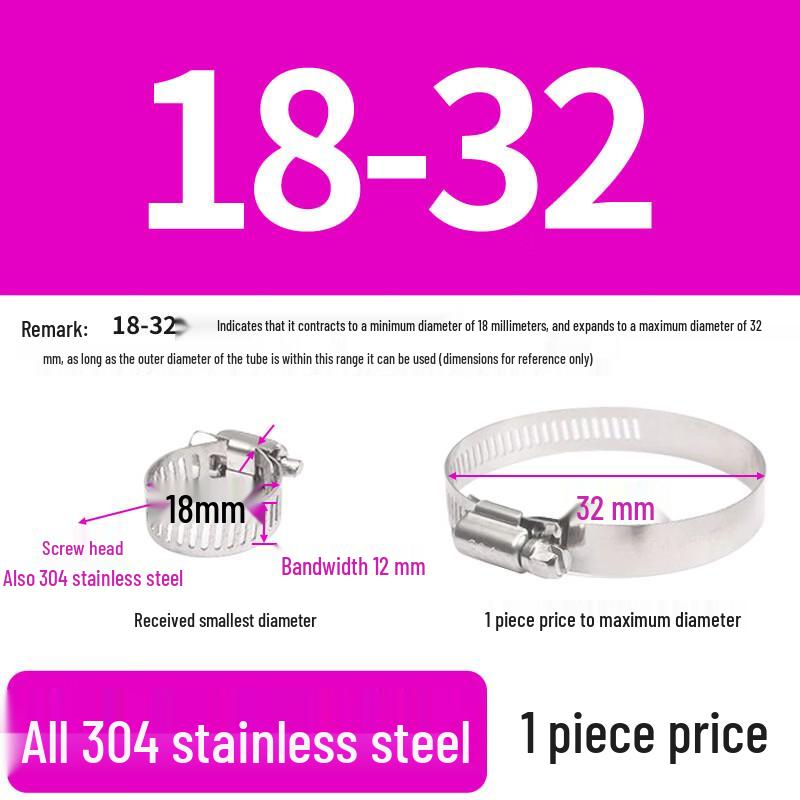 304 Stainless Steel American Style Hose Clamp