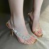 Fashion Rhinestone Bling Bling Summer Women Sandals Gold/white/black 5Cm/8Cm Thin Heel Back Strap Fashion Sandals Crystal Shiny Shoes