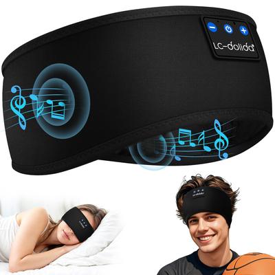 LC-dolida Over-the-Head Headphones, Headband Headphones for Sleep, Bluetooth 5.4 Headphones, Wireless Earbuds for Sleep, Sports, Soft, Sweat-Wicking,