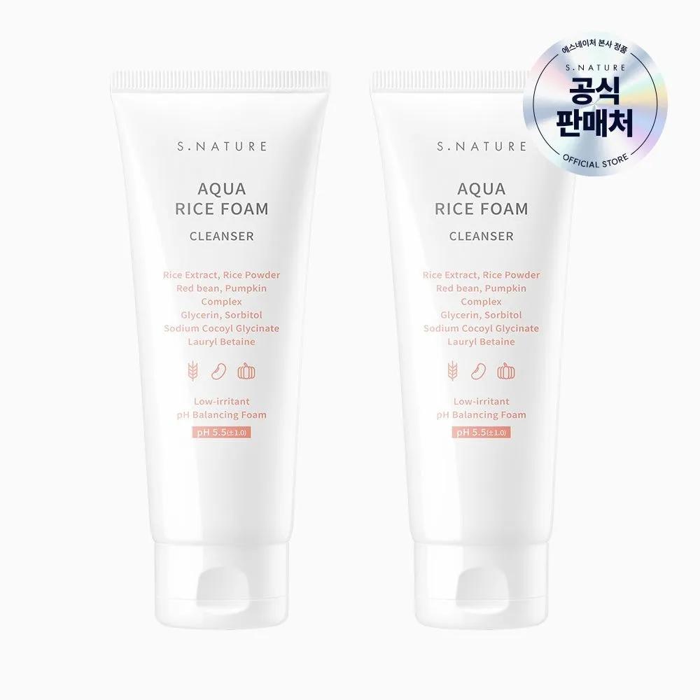 [Pack of 2] S.NATURE Aqua Rice Mild Acidic Cleansing Foam 160ml