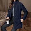 Women's Fashion Solid-Colour Zipped Long-Sleeved Loose-Fit Cotton Coat With Pockets