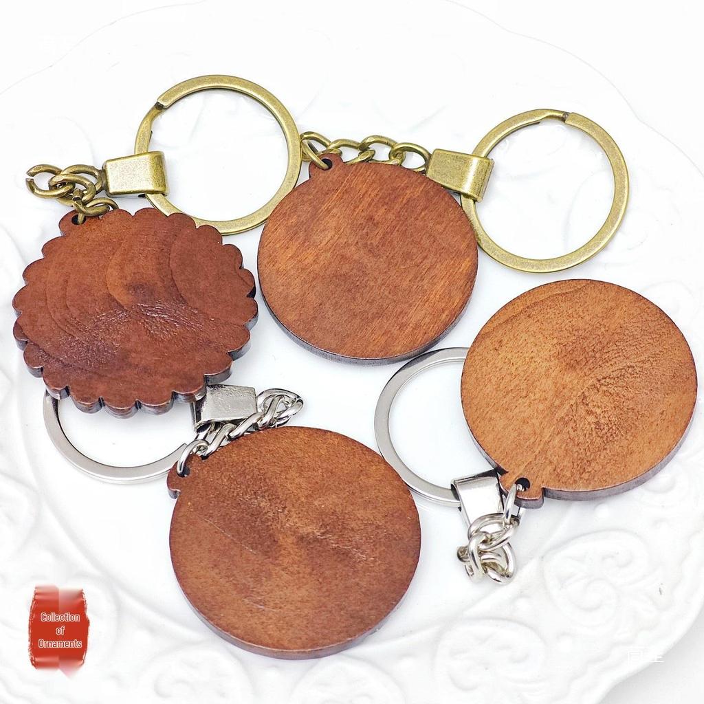 DIY Wooden Lace Base Keyring with Embroidery Kit & Snap Button