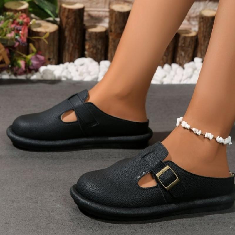 Női Alkalmi Sport Papucs 2024 Új Egyszínű Belecsúszós Könnyű Fűzős Alap Lapos Egyszínű Kerek Orr Női Alkalmi Papucs